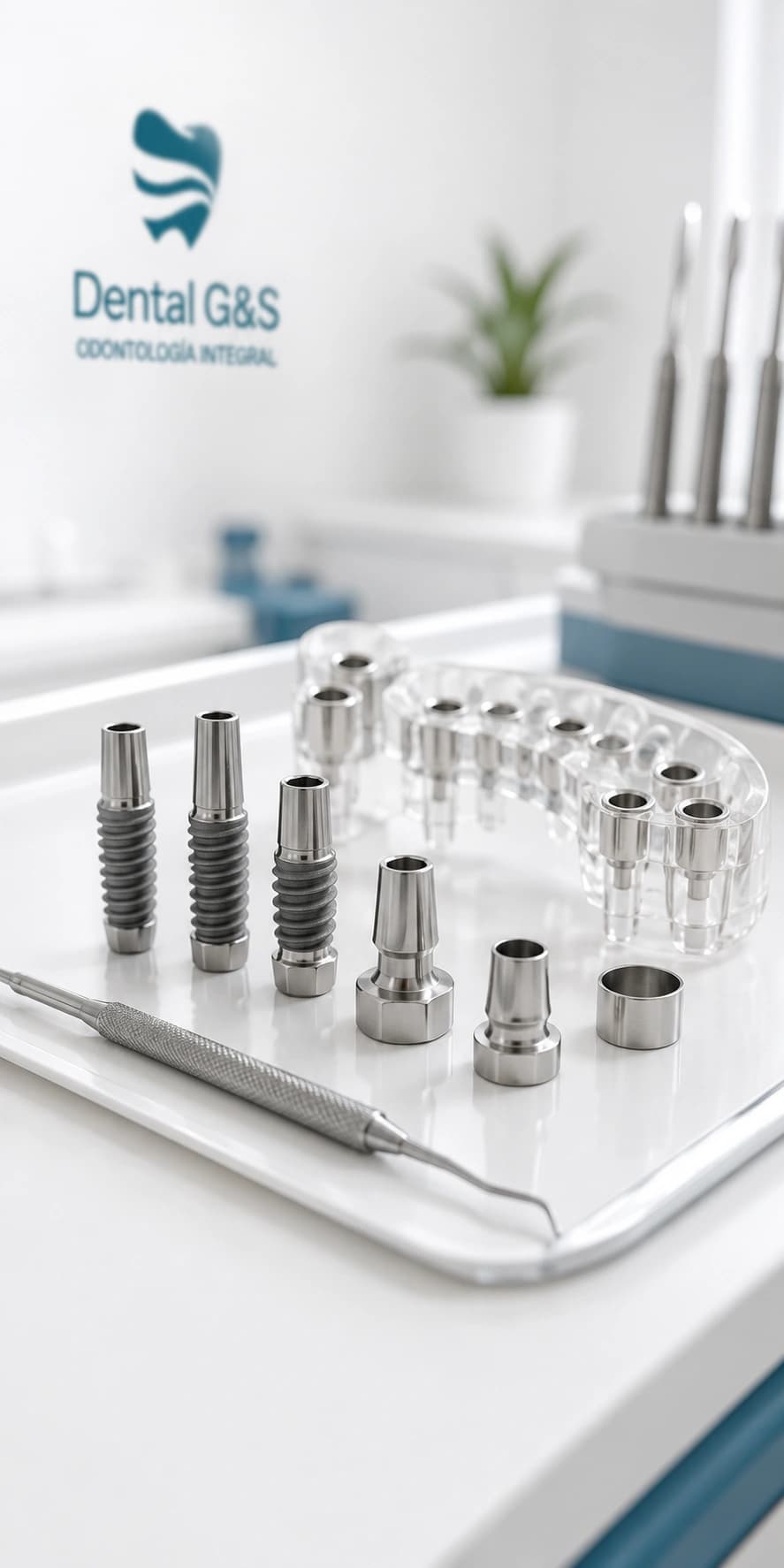 Componentes para implantes dentales y guía quirúrgica